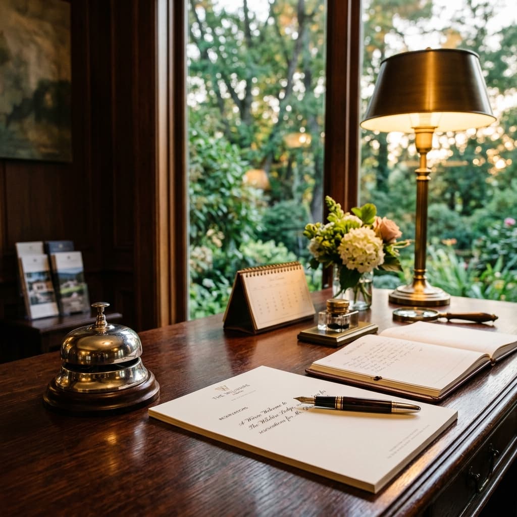 Luxury hotel concierge desk